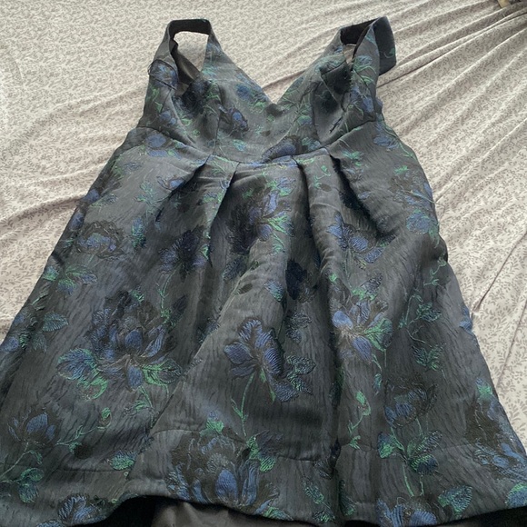 Black & Green High Low Gown Dress - Picture 2 of 7